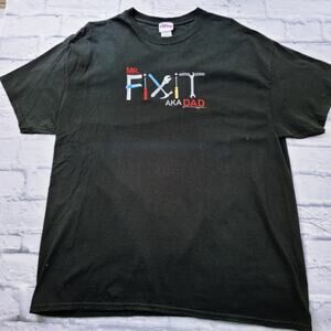 Mr. FIXIT aka Dad Black Embroidered Tools T-shirt size XL